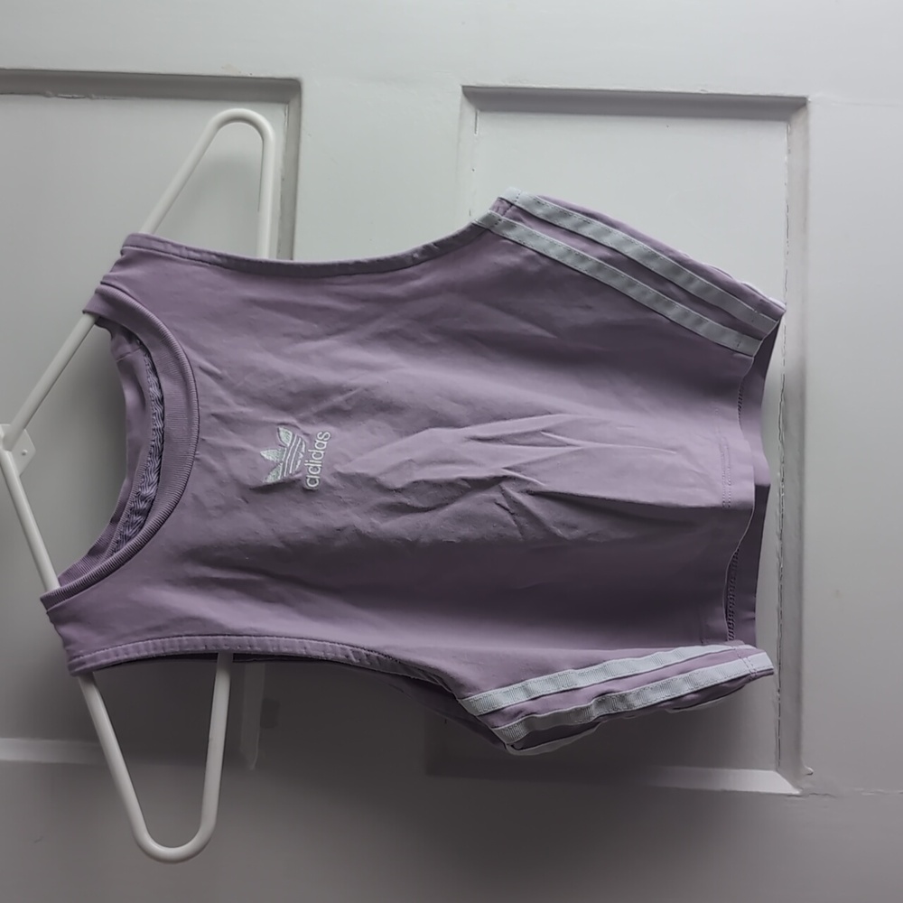 Adidas cropped purple tank